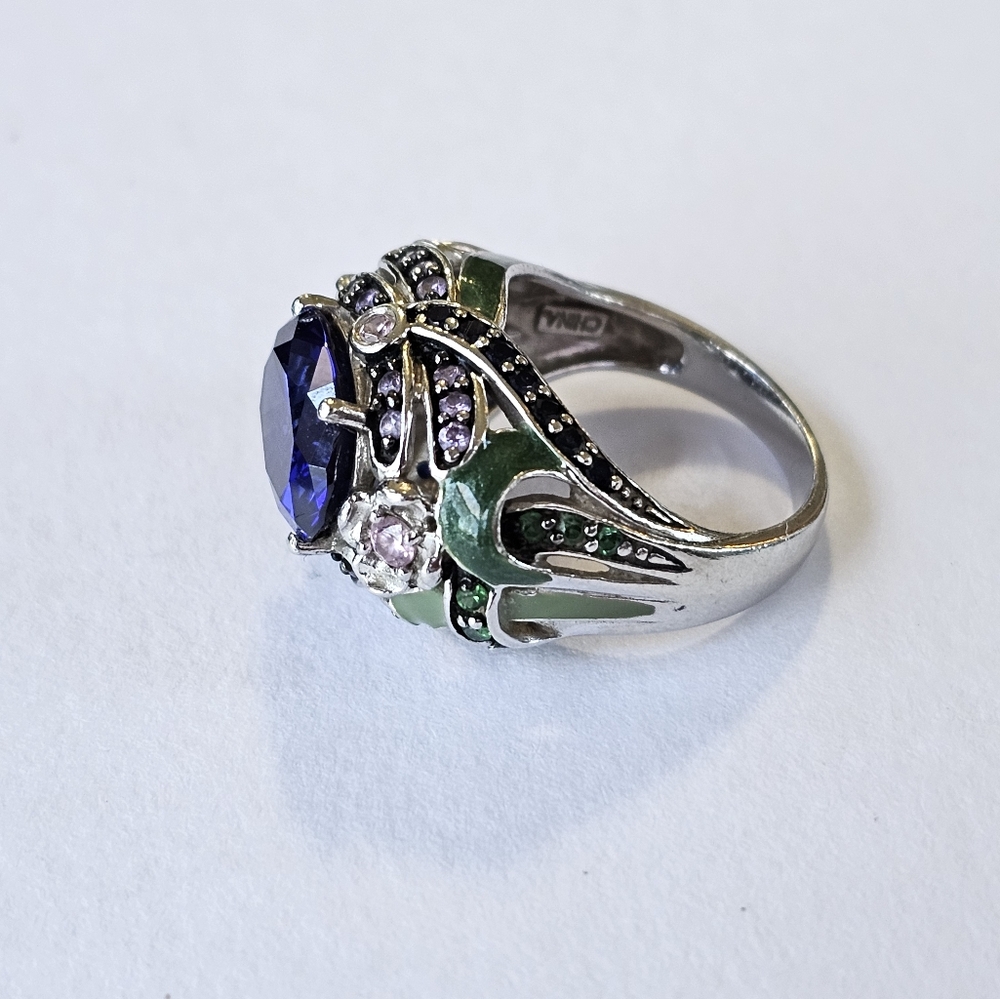 Retired Victoria Wieck Tanzanite and Amethyst Ring in Sterling Silver Sz 8! - Picture 2 of 14